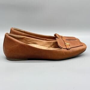 Vionic Shoes Womens 9.5 Brown Leather Hayes Loafer Flats Slip On Comfort Casual